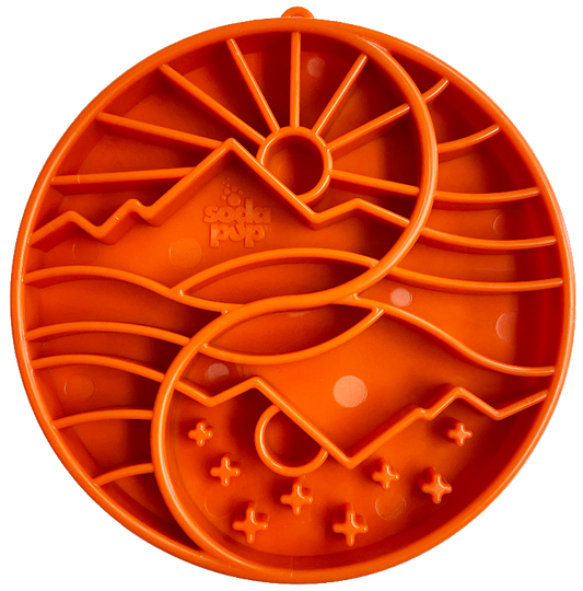 Sun and Moon eTray - Shallow Slow Feeder Dog Bowl for Enrichment | USA Made - BIG FRENCHIES