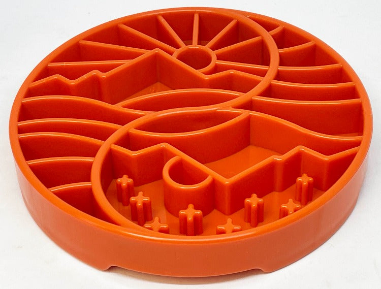 Sun and Moon eTray - Shallow Slow Feeder Dog Bowl for Enrichment | USA Made - BIG FRENCHIES