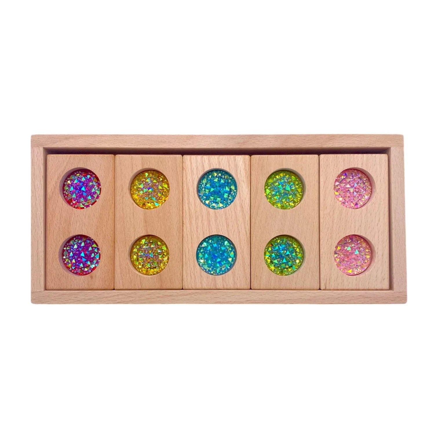 Pastel & Rainbow Gem Block Collection – 3 Styles with Wooden Storage Trays - BIG FRENCHIES