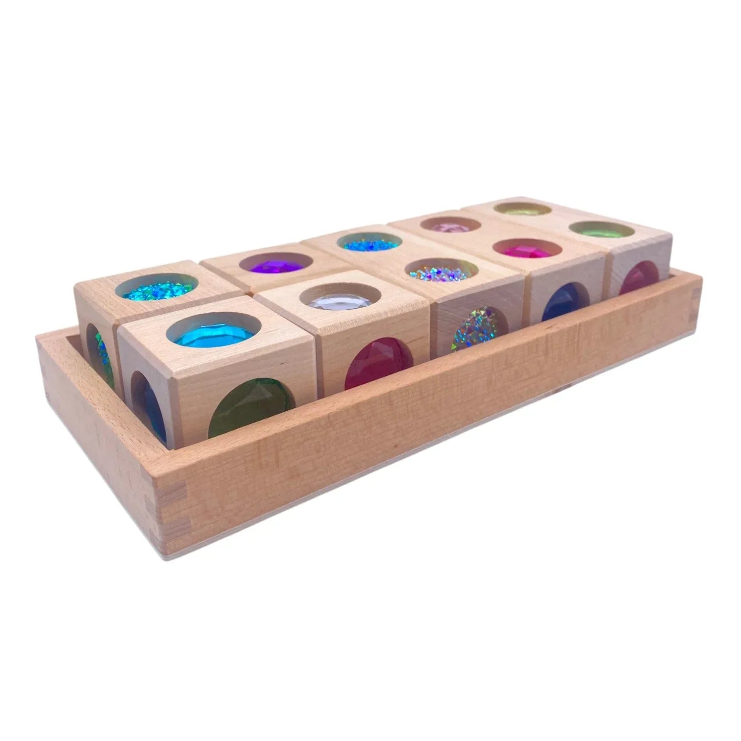 Pastel & Rainbow Gem Block Collection – 3 Styles with Wooden Storage Trays - BIG FRENCHIES
