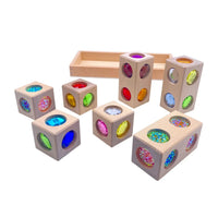 Pastel & Rainbow Gem Block Collection – 3 Styles with Wooden Storage Trays - BIG FRENCHIES