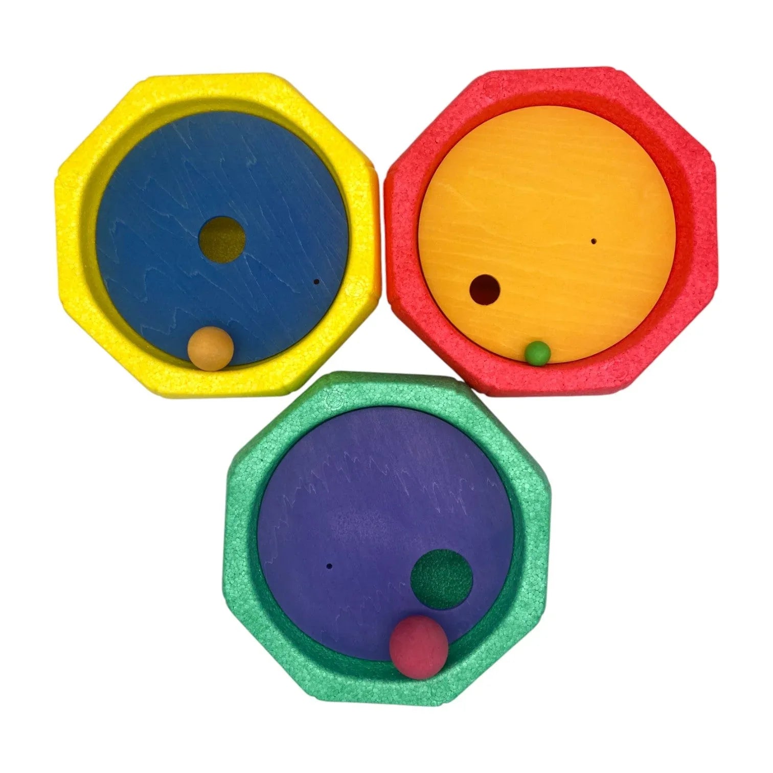 6-Piece Rolling Discs Set for Stepping Stones – Includes 6 Wooden Balls in Varying Sizes - BIG FRENCHIES