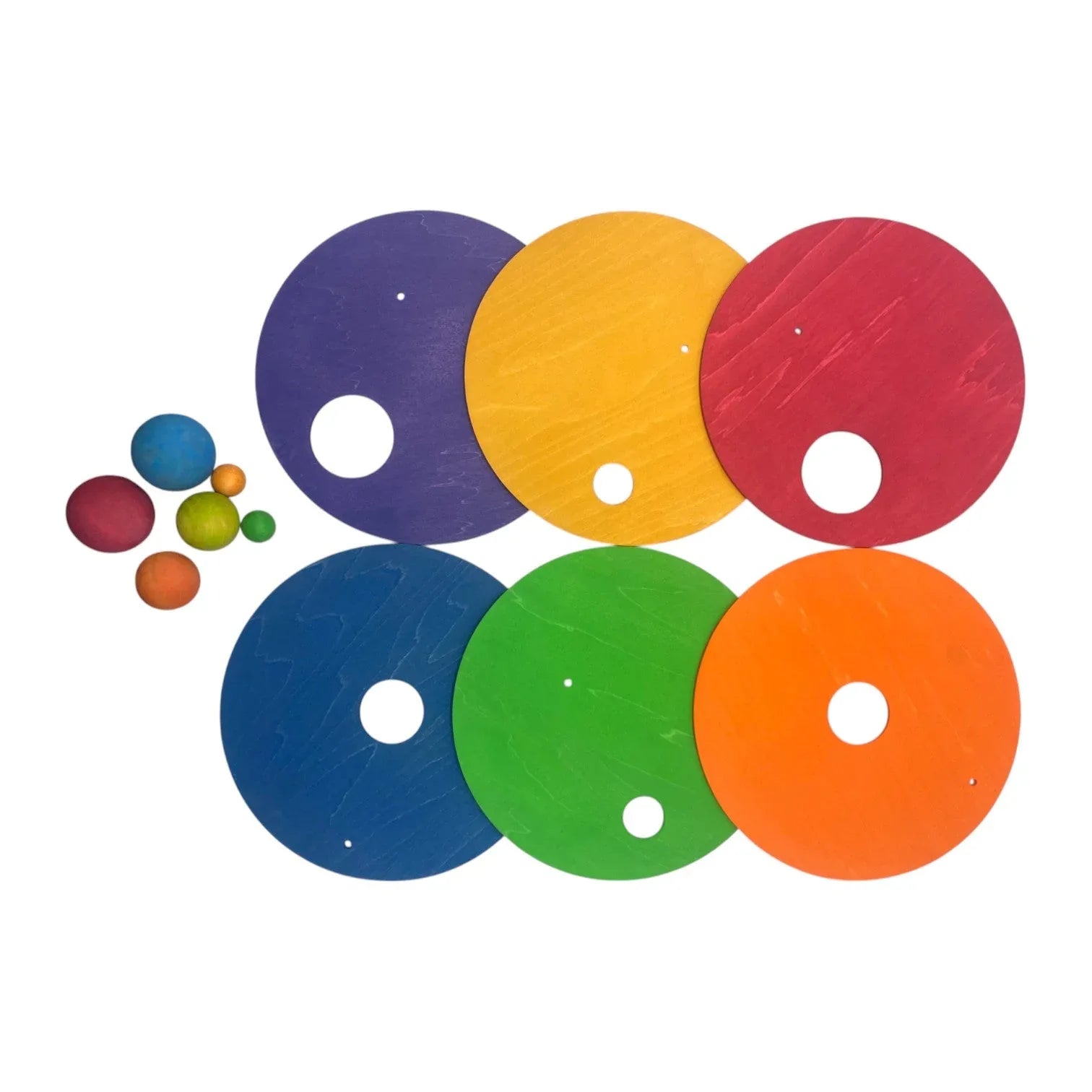 6-Piece Rolling Discs Set for Stepping Stones – Includes 6 Wooden Balls in Varying Sizes - BIG FRENCHIES
