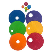 6-Piece Rolling Discs Set for Stepping Stones – Includes 6 Wooden Balls in Varying Sizes - BIG FRENCHIES
