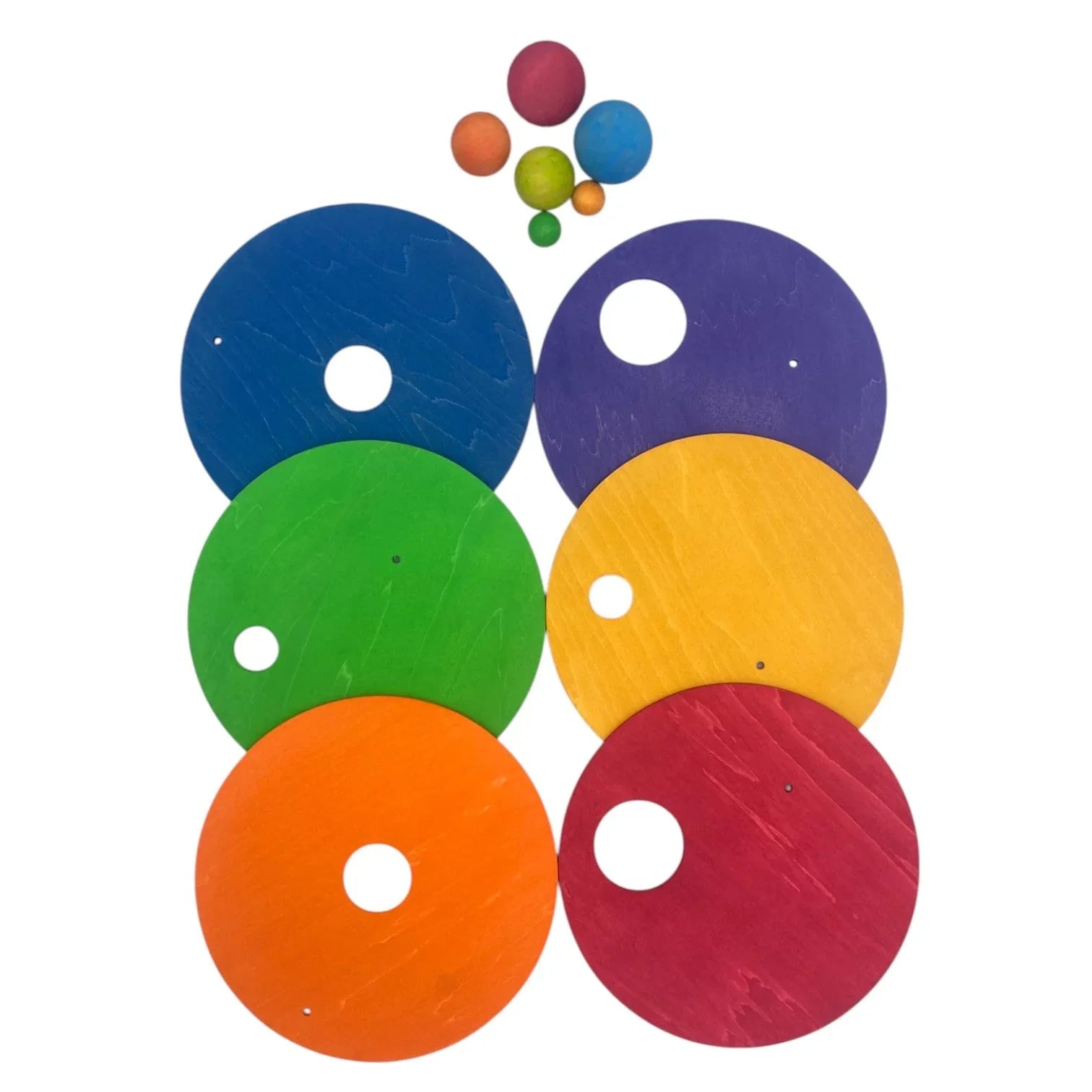 6-Piece Rolling Discs Set for Stepping Stones – Includes 6 Wooden Balls in Varying Sizes - BIG FRENCHIES
