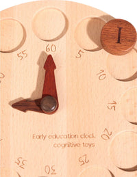 Wooden Cognitive Learning Clock – Dual-Sided Time Recognition Toy with Roman and Arabic Numerals - BIG FRENCHIES