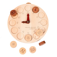 Wooden Cognitive Learning Clock – Dual-Sided Time Recognition Toy with Roman and Arabic Numerals - BIG FRENCHIES