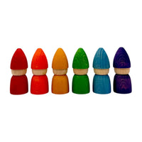 Rainbow & Pastel Wooden Peg Dolls Collection – 5 Styles - BIG FRENCHIES