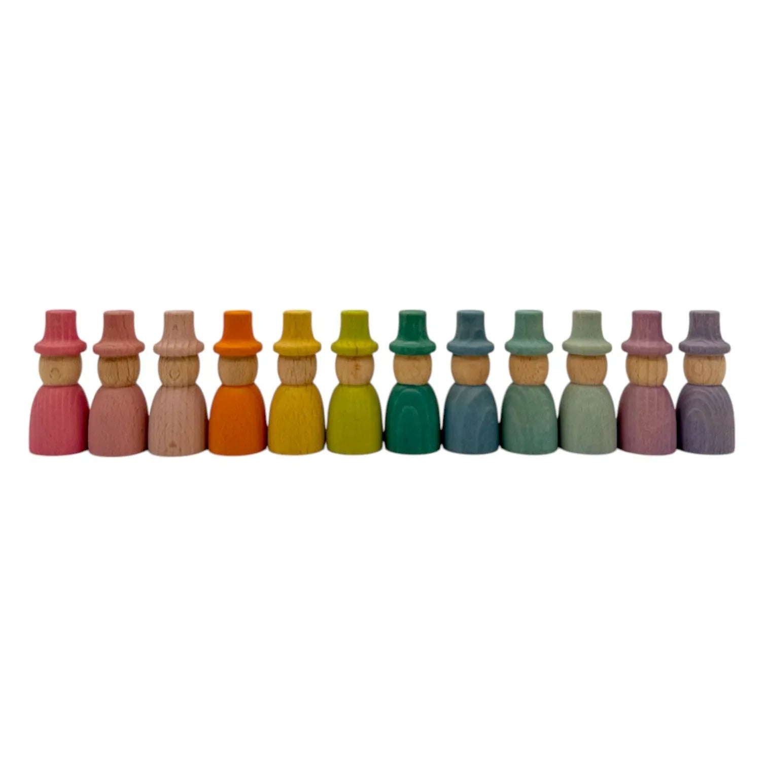 Rainbow & Pastel Wooden Peg Dolls Collection – 5 Styles - BIG FRENCHIES