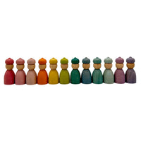Rainbow & Pastel Wooden Peg Dolls Collection – 5 Styles - BIG FRENCHIES