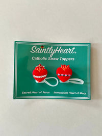 Catholic Straw Toppers: Holy Hearts (a 2 pack!) - BIG FRENCHIES