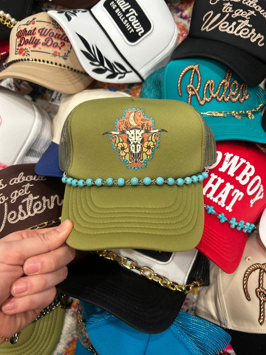 Turquoise Skull Trucker - BIG FRENCHIES