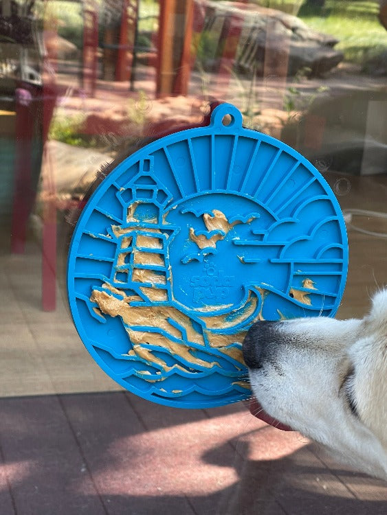 Lighthouse eMat - Enrichment Lick Mat For Dogs and Cats - With Suction Cups | USA Made - BIG FRENCHIES
