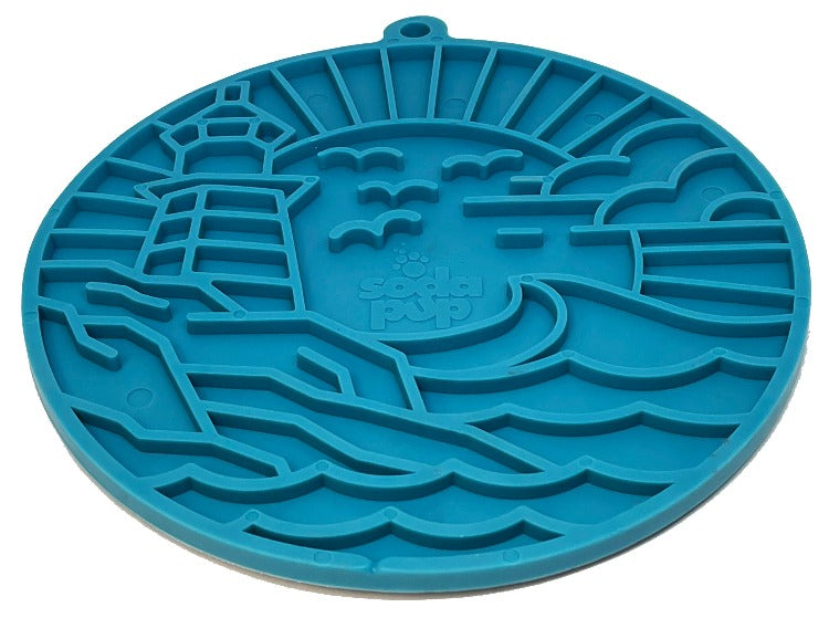 Lighthouse eMat - Enrichment Lick Mat For Dogs and Cats - With Suction Cups | USA Made - BIG FRENCHIES