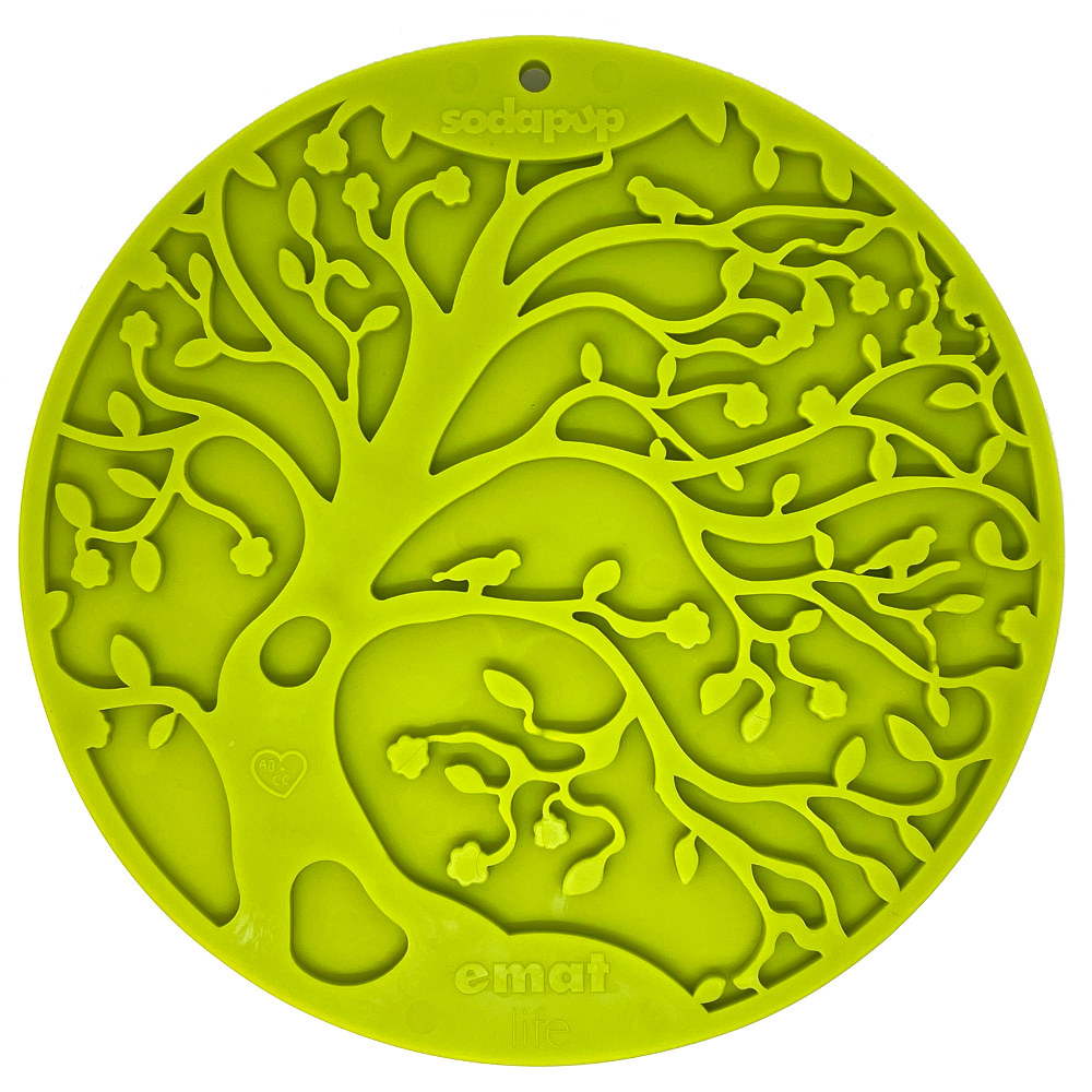 Tree of Life eMat - Enrichment Lick Mat For Dogs and Cats - With Suction Cups | Tree Design | USA Made - BIG FRENCHIES