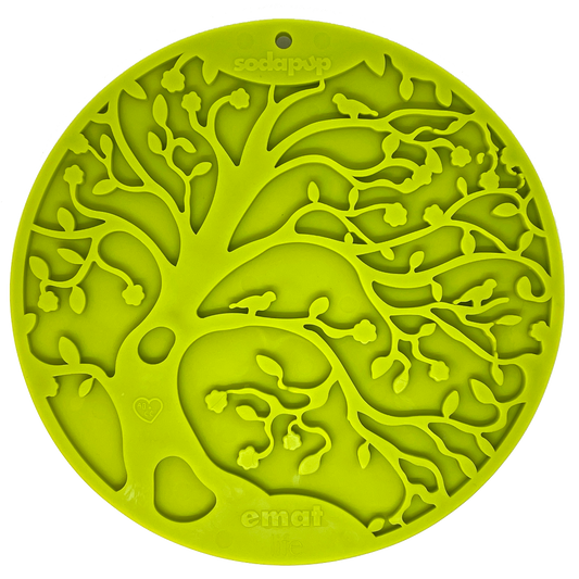 Tree of Life eMat - Enrichment Lick Mat For Dogs and Cats - With Suction Cups | Tree Design | USA Made - BIG FRENCHIES