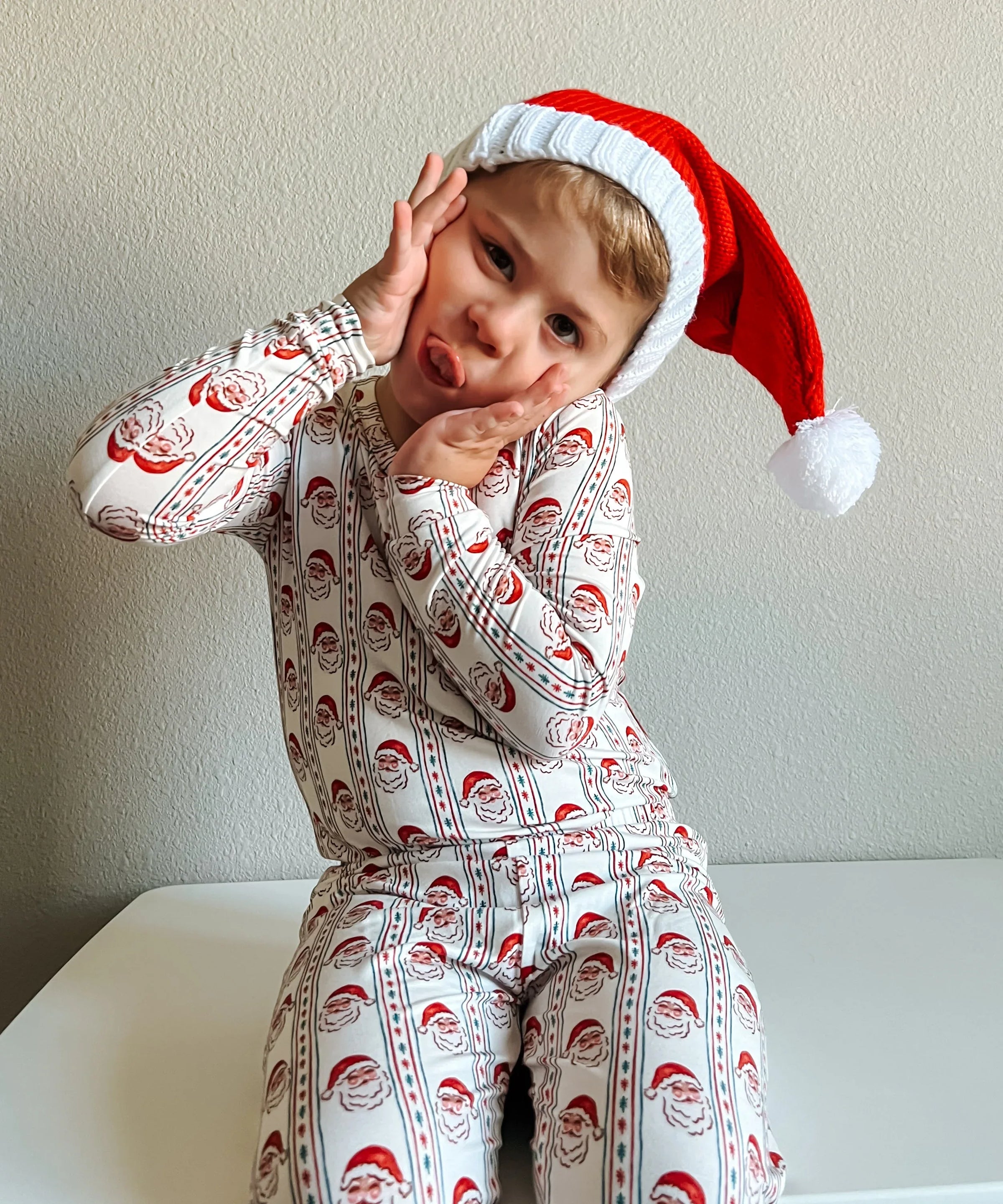 Vintage Santa Bamboo Christmas Pajamas - 2pc Set - BIG FRENCHIES