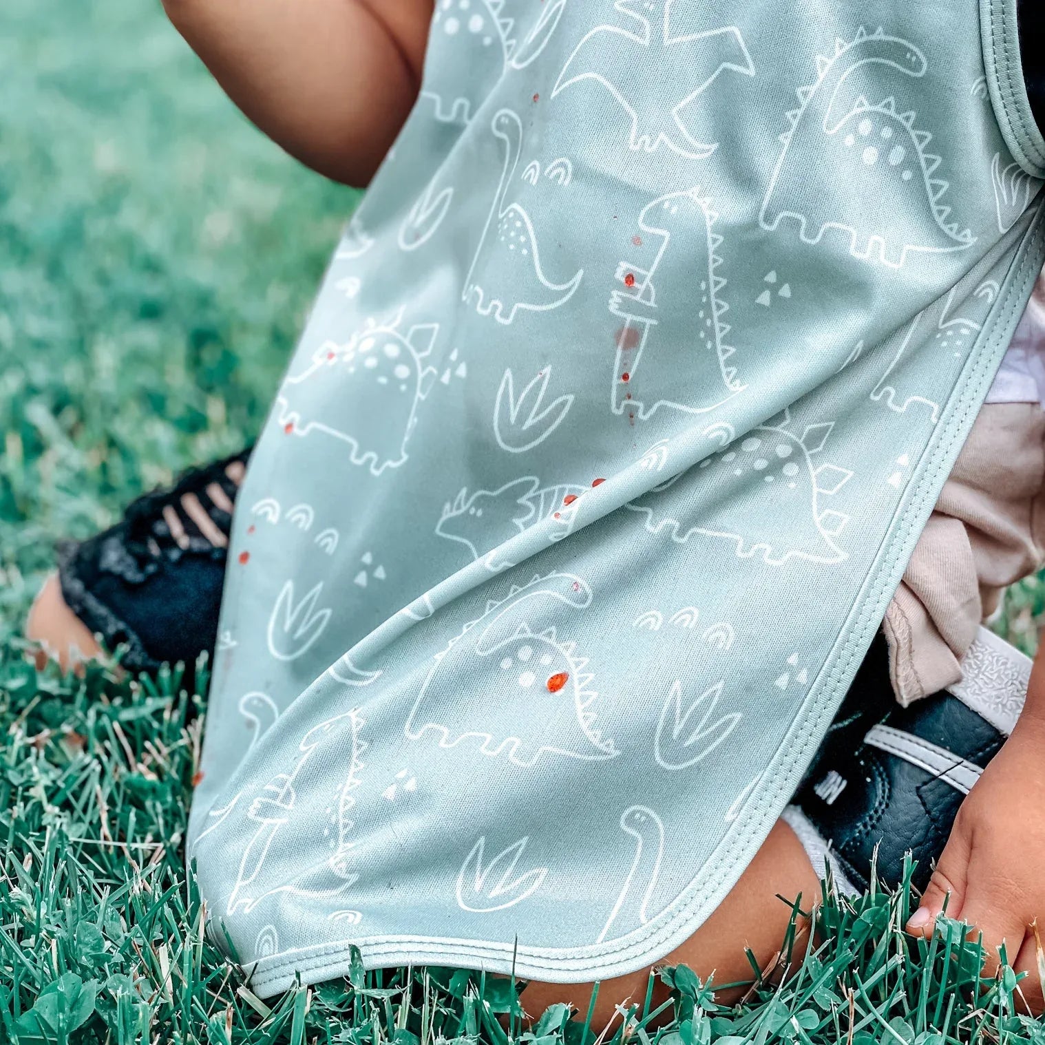 Dino Friends - Sage Bapron SALE **PRESCHOOL SIZE ONLY** - BIG FRENCHIES