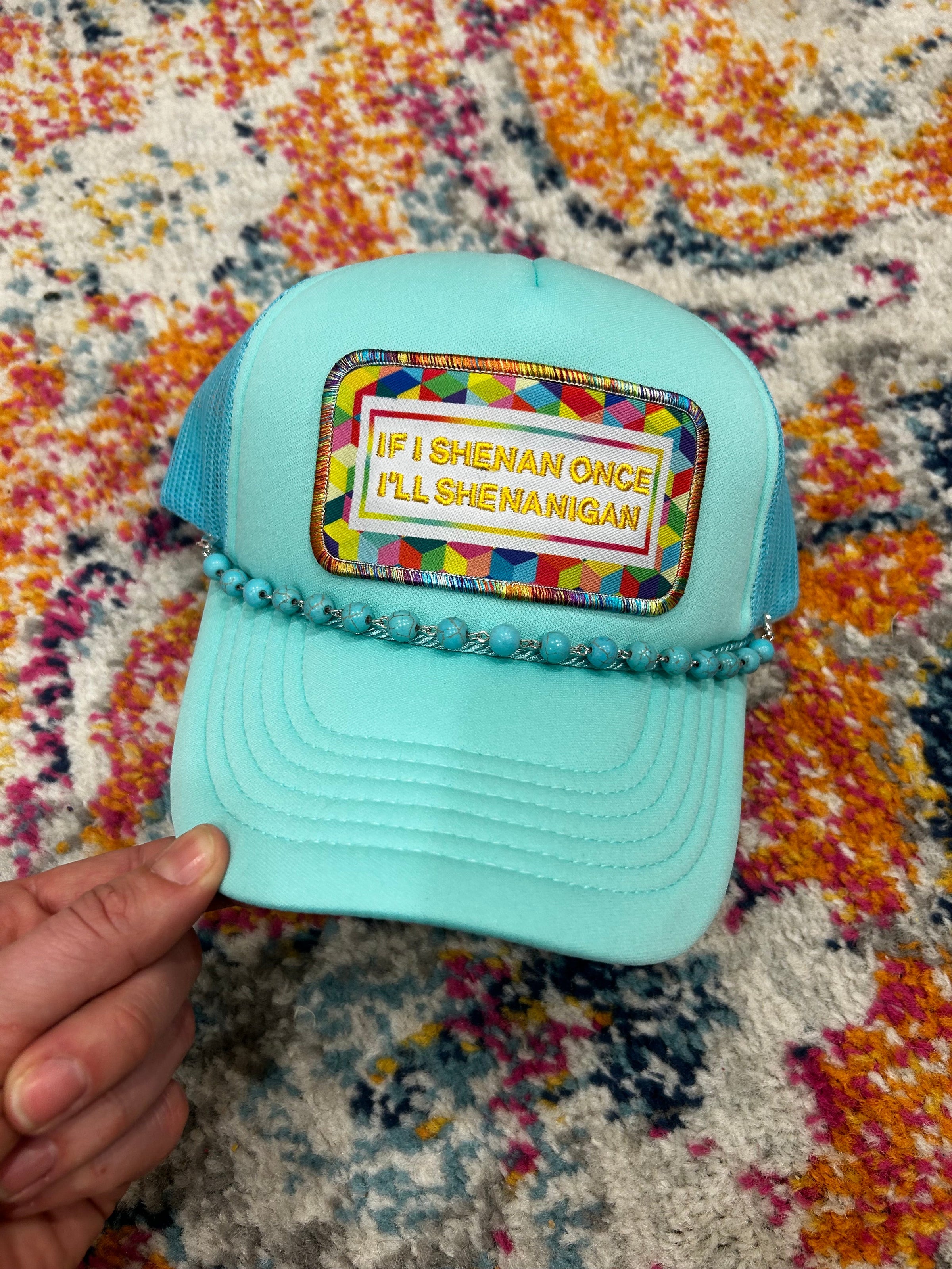 Turquoise Trucker Hat Chain - BIG FRENCHIES