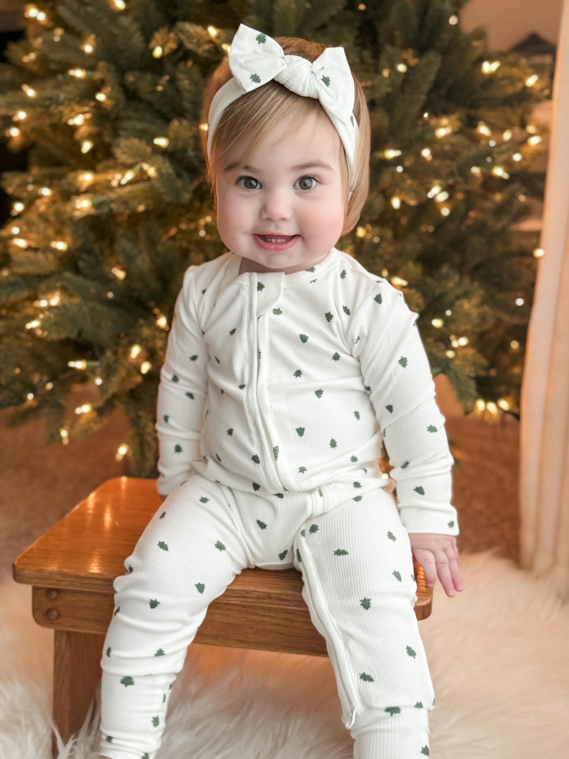 Tiny Trees Ribbed Bamboo Zippy Pajamas - BIG FRENCHIES