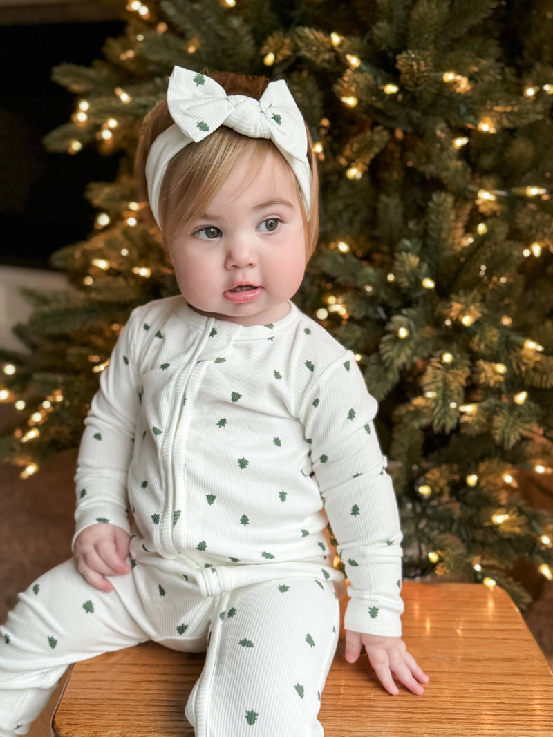Tiny Trees Ribbed Bamboo Zippy Pajamas - BIG FRENCHIES