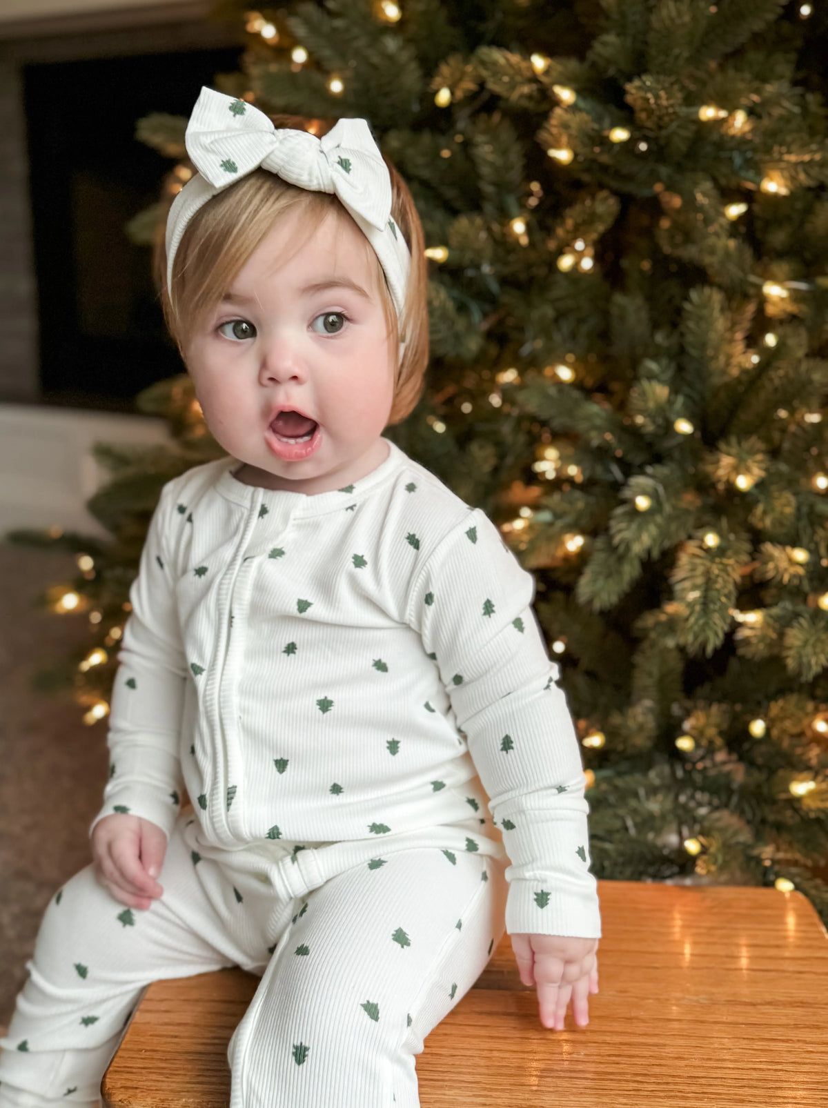 Tiny Trees Ribbed Bamboo Zippy Pajamas - BIG FRENCHIES