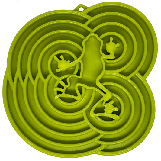 Water Frog eTray - Shallow Slow Feeder Dog Bowl for Enrichment | USA Made - BIG FRENCHIES