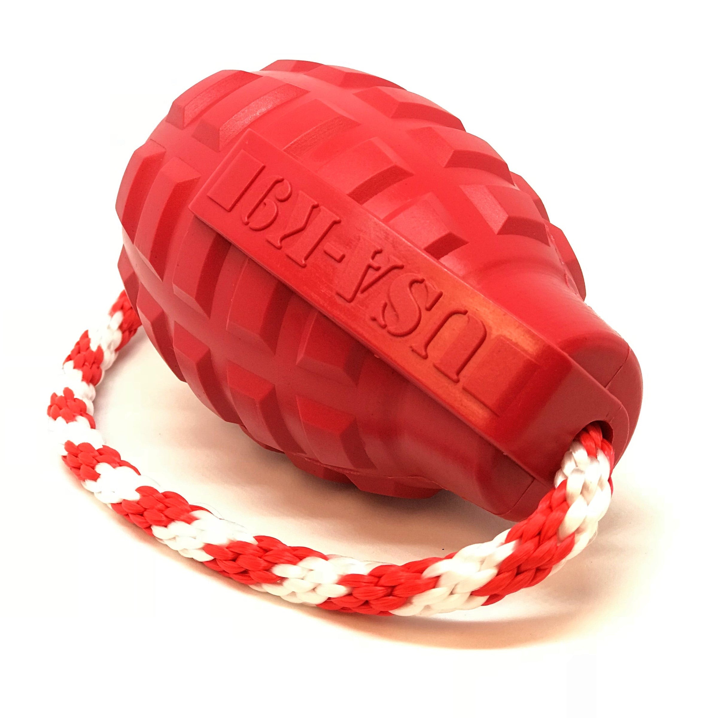 USA-K9 Grenade Rubber Dog Chew Toy | K9 Handler Reward Toy | Blue | USA Made - BIG FRENCHIES
