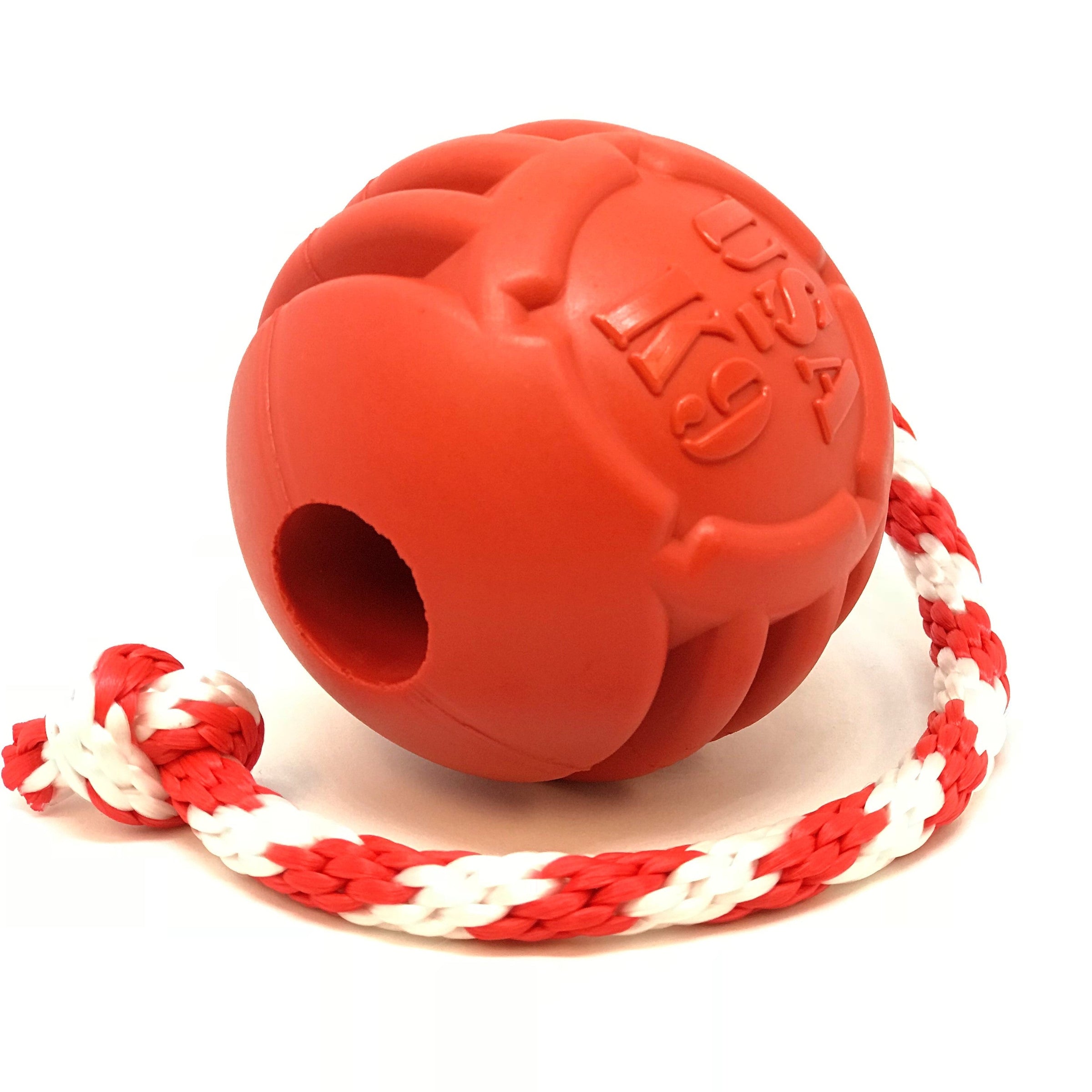 USA-K9 Stars and Stripes Rubber Dog Toy | K9 Handler Reward Toy | Red | USA Made - BIG FRENCHIES