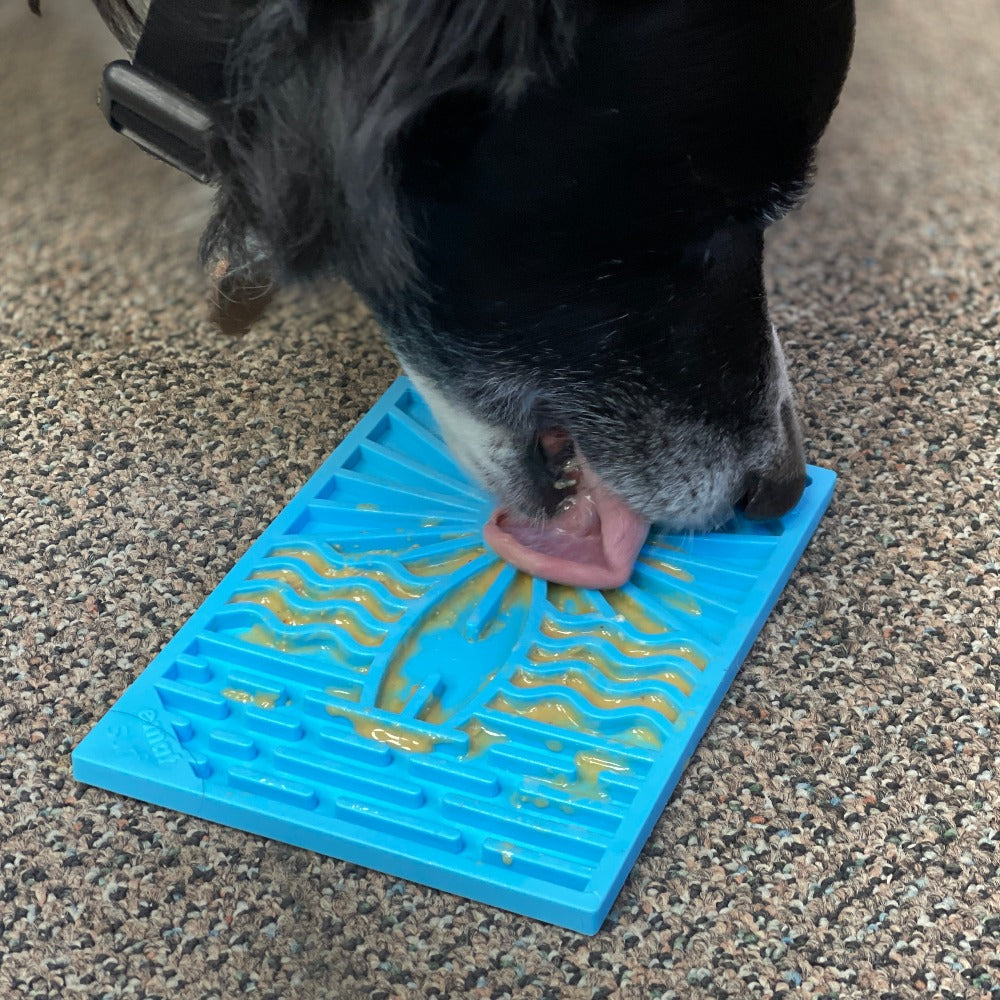 Surf's Up eMat - Small Lickmat for Dogs and Cats | Beach-Themed Design | SodaPup - BIG FRENCHIES