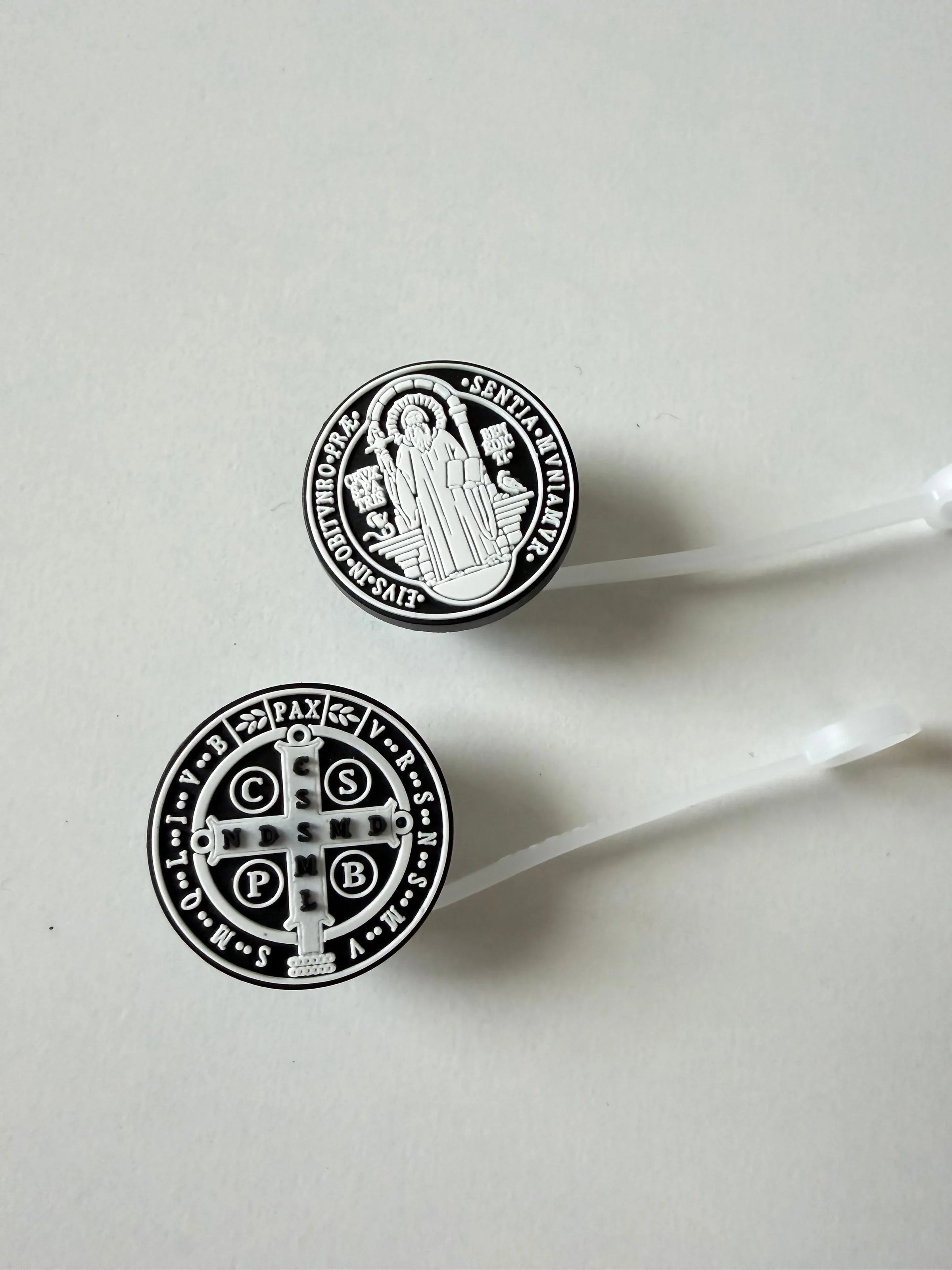Catholic Straw Toppers: St. Benedict Medal (a 2 pack!) - BIG FRENCHIES