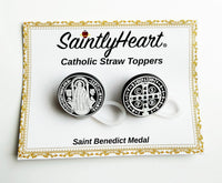 Catholic Straw Toppers: St. Benedict Medal (a 2 pack!) - BIG FRENCHIES