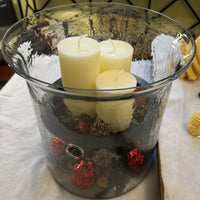 Hammered Glass Candle Holder with Decorative Metal Pan - BIG FRENCHIES