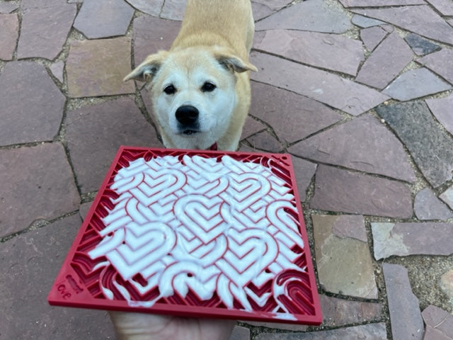 Love eMat - Enrichment Lick Mat for Dogs and Cats| Heart Design | SodaPup - BIG FRENCHIES