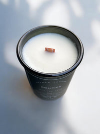 Shared Trauma Candles - Politics - 13 Oz Crackling Wood Wick - Amber Sage & Moss - BIG FRENCHIES