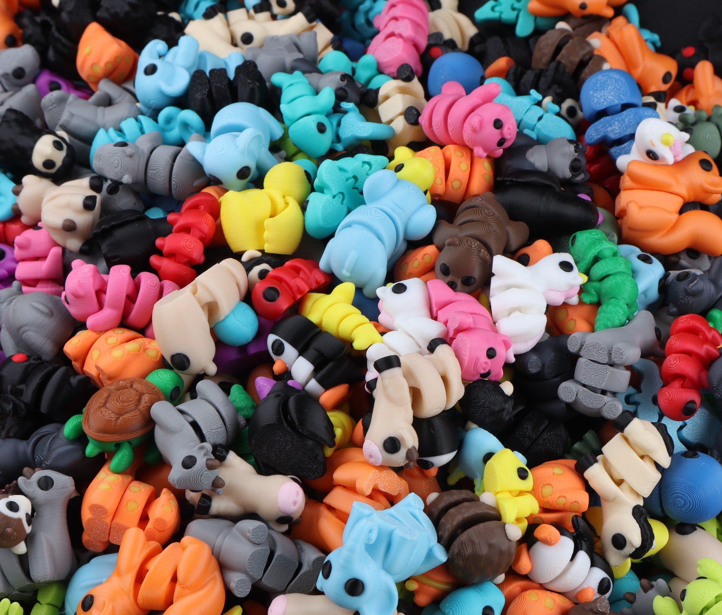 Micro 3D Printed Articulated Flexible Fidget Toy - Cute Sensory Pet Mini Gift Idea Assorted Baby Animal Bundle Goody Bags
