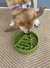 Pine Tree Christmas eBowl Deep Slow Feeder Dog Bowl for Enrichment | USA Made - BIG FRENCHIES
