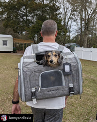 Mr. Peanut's Monterey Series Airline Compliant Horizontal Backpack Pet Carrier - BIG FRENCHIES