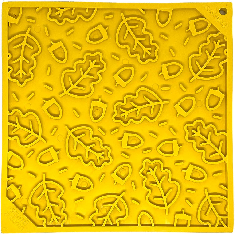 Autumn eMat - Enrichment Lick Mat For Dogs and Cats| Fall Leaves Design | SodaPup - BIG FRENCHIES