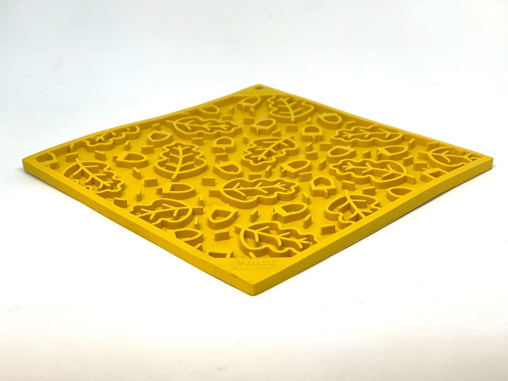 Autumn eMat - Enrichment Lick Mat For Dogs and Cats| Fall Leaves Design | SodaPup - BIG FRENCHIES