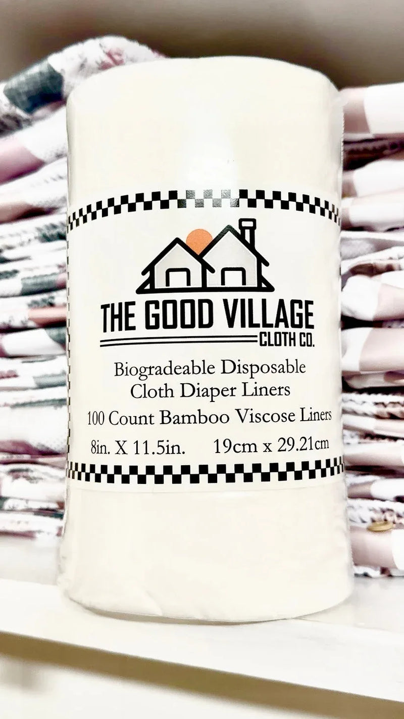 Biodegradable Disposable Cloth Diaper Liners | 100 Pack Bamboo Viscose Liners - BIG FRENCHIES