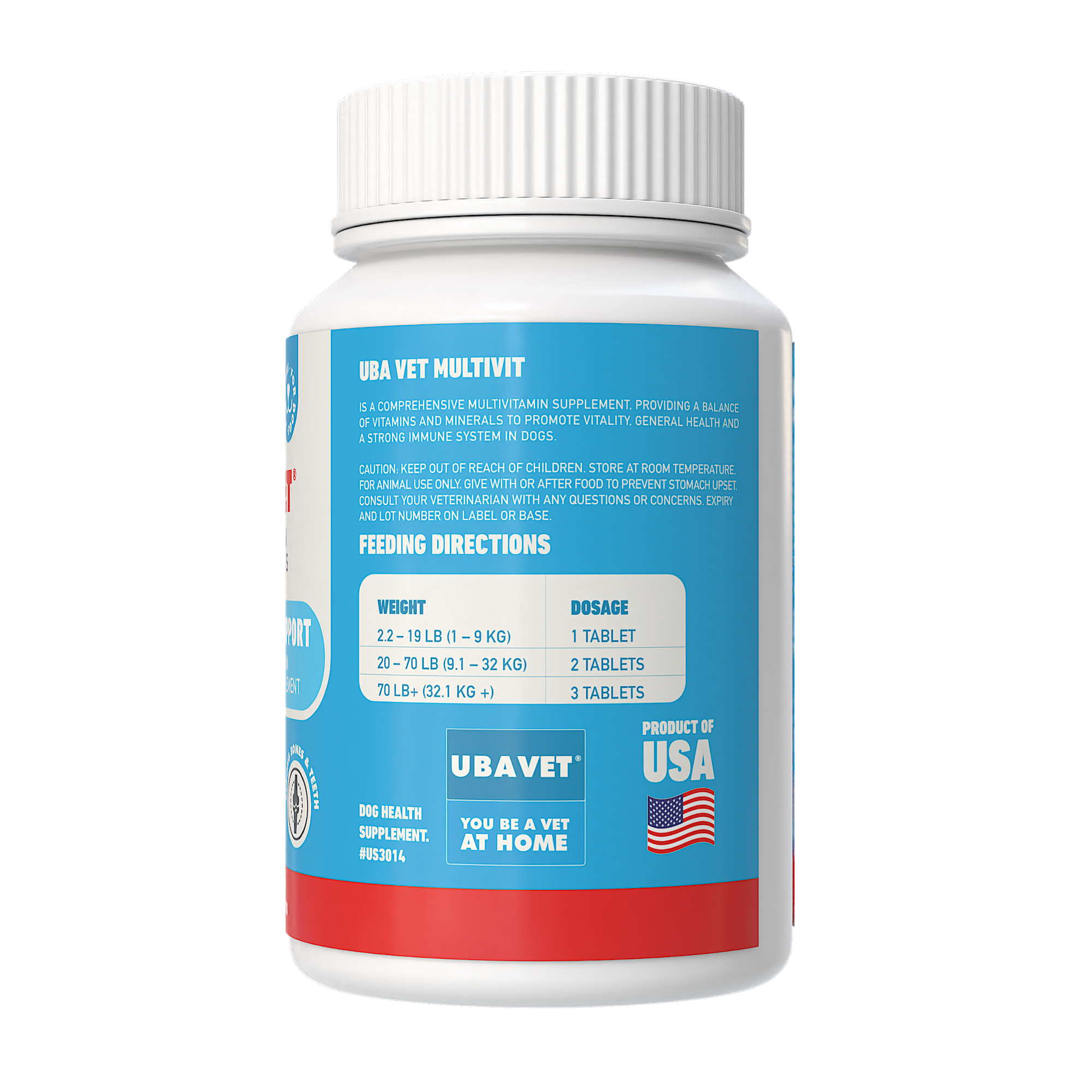 UBAVET Immune Support Daily Multi-Vitamin & Mineral Tablets for Dogs – 90 ct - BIG FRENCHIES