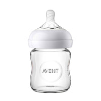 Philips Avent Natural Baby Bottle 120ml - BPA-Free Borosilicate Glass, Anti-Colic Valve