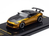 Nissan Fairlady Z Top Secret (RZ34) RHD (Right Hand Drive) Gold Metallic with Carbon Hood and Black Top 1/64 Diecast Model Car by Inno Models