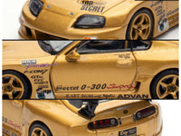 Toyota Supra (A80) "Top Secret" GT300 RHD (Right Hand Drive) Gold Metallic "Tokyo Auto Salon 2025 Event Exclusive" 1/64 Diecast Model Car by Inno Models