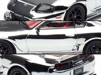 Toyota Supra (A80) "Top Secret" GT300 RHD (Right Hand Drive) Chrome with Carbon Hood and Red Interior "Tokyo Auto Salon 2026 Event Exclusive" 1/64 Diecast Model Car by Inno Models