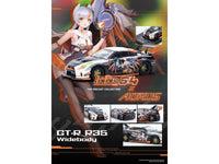 Nissan GT-R (R35) Widebody RHD (Right Hand Drive) Black and White with Graphics "AORUS X INNO64 Limited Edition" 1/64 Diecast Model Car by Inno Models
