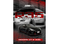 Nissan GT-R (R35) Nismo RHD (Right Hand Drive) Nismo Black with Carbon Hood and Top 1/64 Diecast Model Car by Inno Models