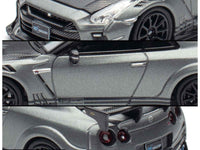 Nissan GT-R (R35) "Top Secret" RHD (Right Hand Drive) Gray Metallic with Carbon Hood "IAM Bangkok 2025 Event Edition" 1/64 Diecast Model Car by Inno Models