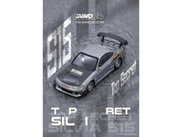 Nissan "Top Secret" Silvia (S15) RHD (Right Hand Drive) Silver Metallic with Carbon Hood 1/64 Diecast Model Car by Inno Models